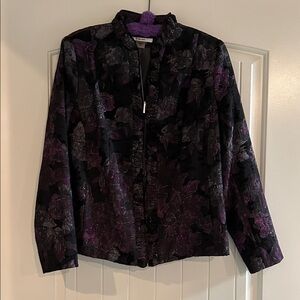 TanJay Black and Purple Floral Blazer